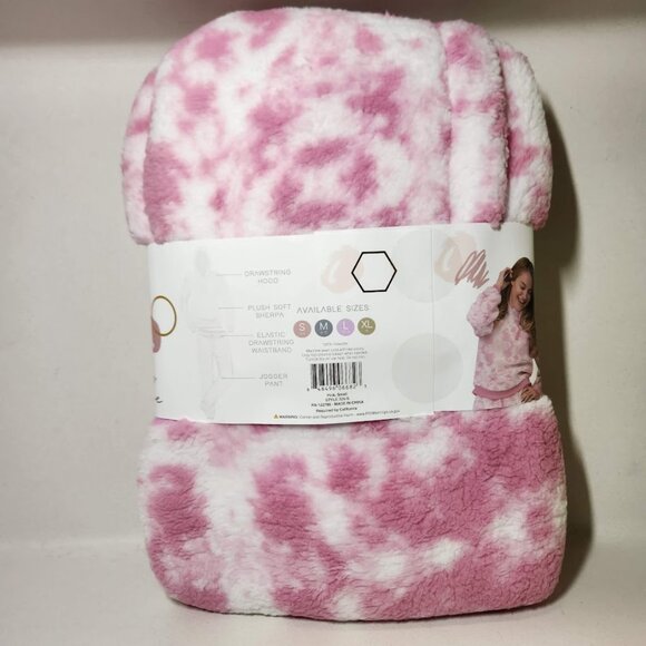 NEW Women's Pajama Gift Set PJs pajamas 2 Piece Hoodie hooded top Pants Pink Top - Picture 8 of 15